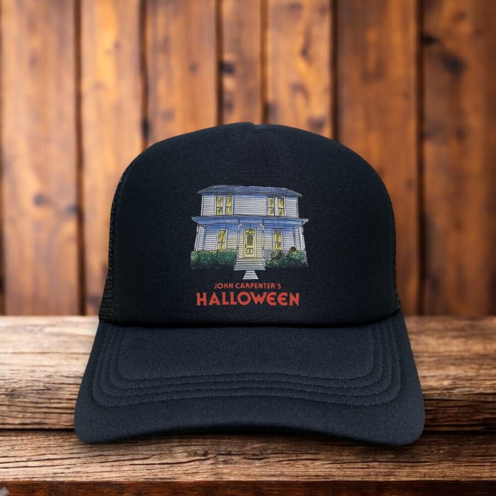 John Carpenter Halloween Mens Trucker Hat Black Snapback Michael Myers Horror